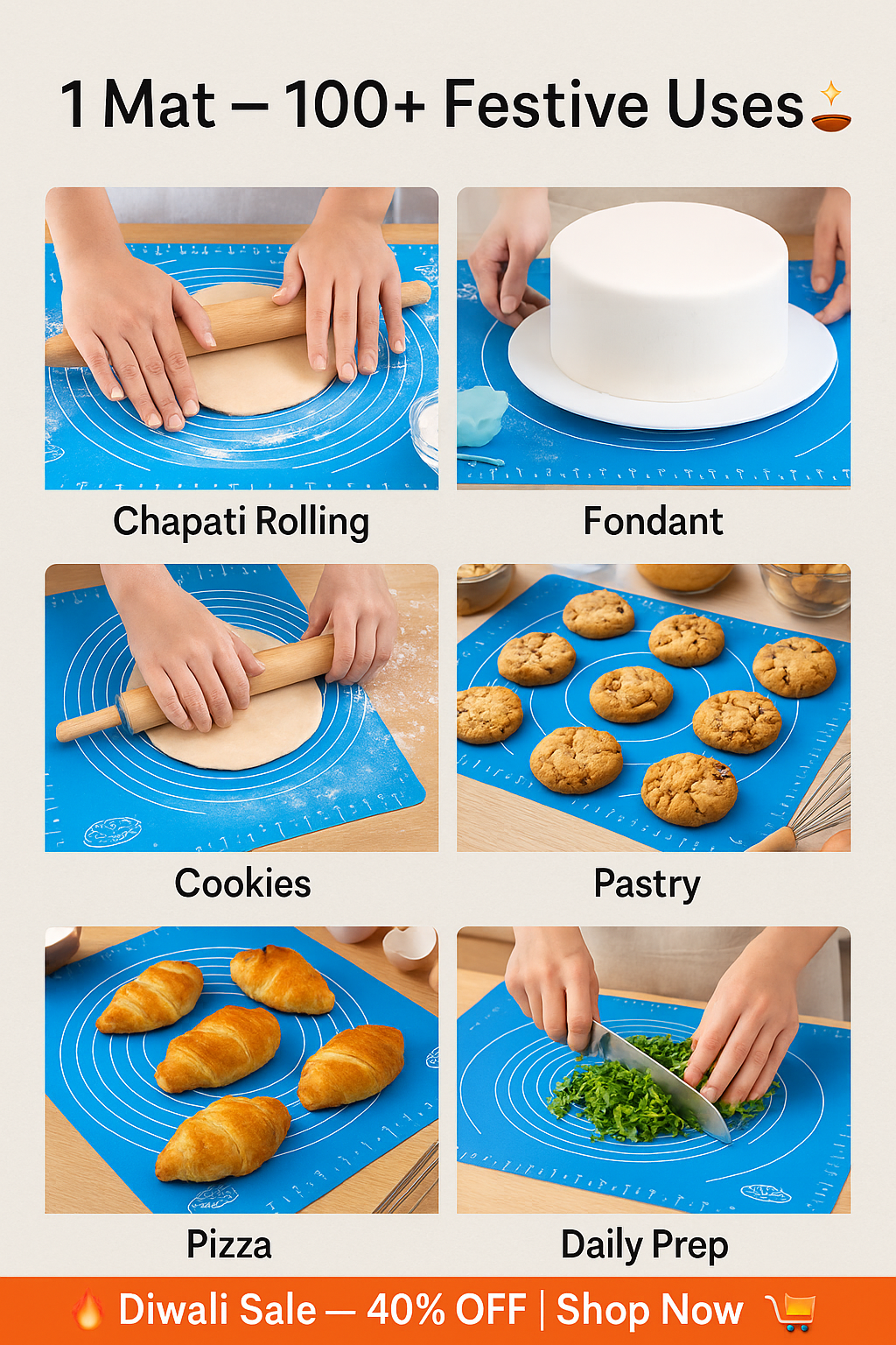✨ Premium Silicone Rolling & Baking Mat