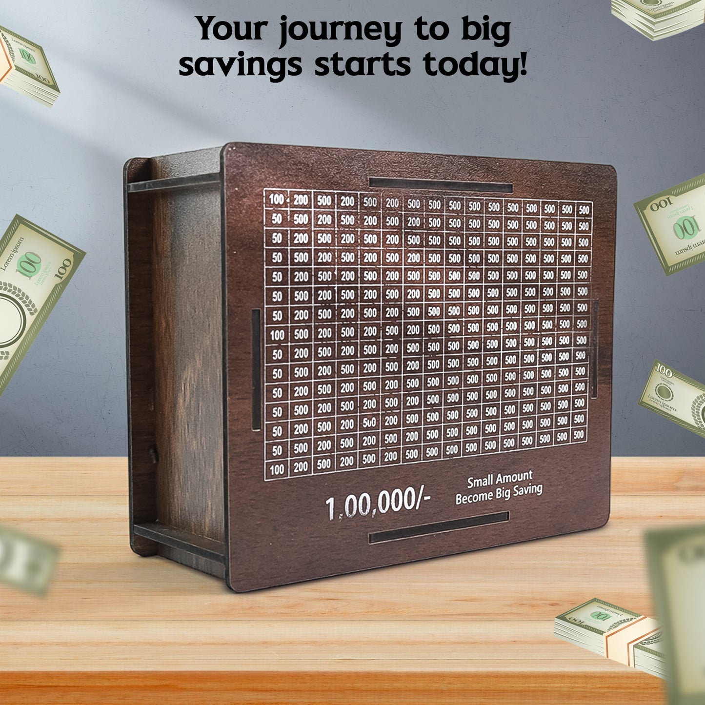 DhanKosh™ Wooden Goal-Tracker Money Bank