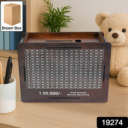 DhanKosh™ Wooden Goal-Tracker Money Bank