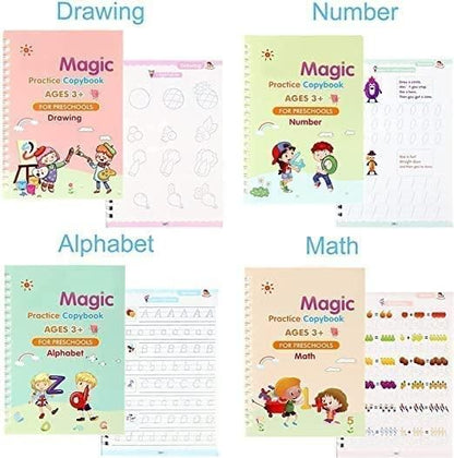 💫 SankWrite™ Magic Practice Copybook (4 Books + Pen + 10 Refills)