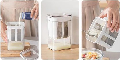 CurdMate™ – 2-in-1 Yogurt Strainer & Storage (1100ml)