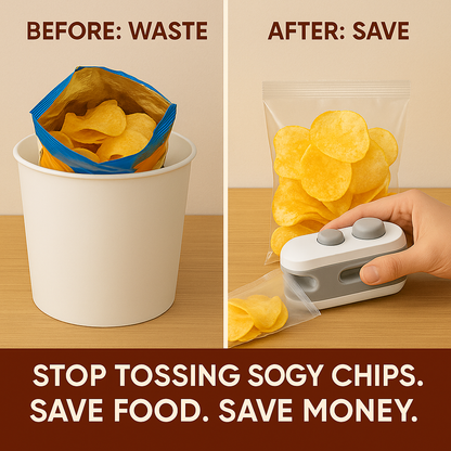 Mini Bag Sealer — 2-in-1 Seal & Cutter | Works on Any Plastic Bag