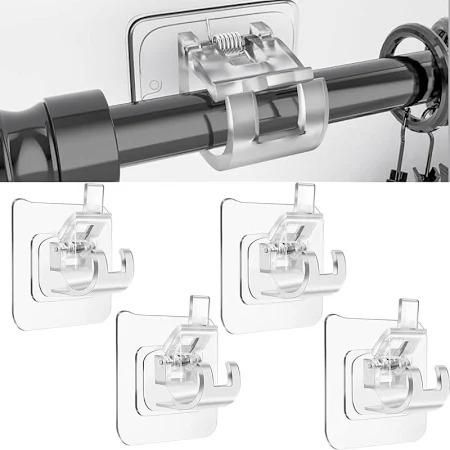 STICK N HOLD PREMIUM ROD HOOK | Rods Clips Hook Self Adhesive Pack of 6 , 8 & 12