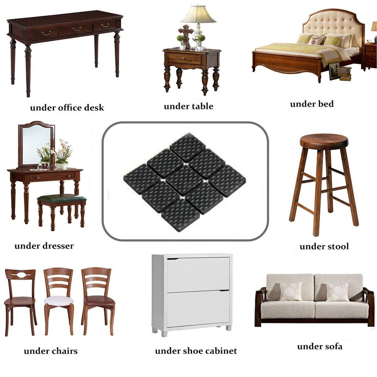🛋️ GripSafe™ – Self-Adhesive Furniture Pads (8 PCS)  🧲 Anti-Slip & Scratch Shield | ✨ BUY 1 GET 1 FREE!