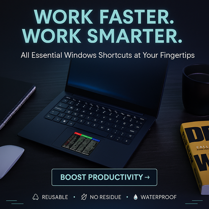 ⚡ ShortcutPro™ – Reusable Windows Shortcut Keyboard Stickers