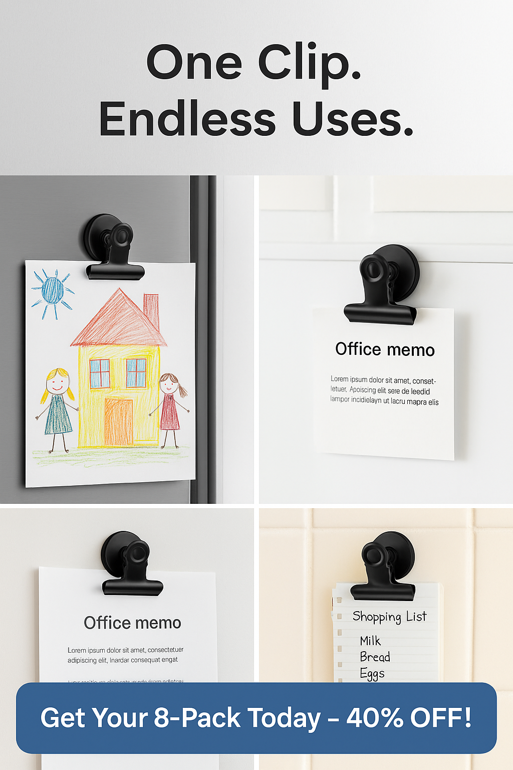 MagniGrip™ Magnetic Utility Clips (Pack of 8)