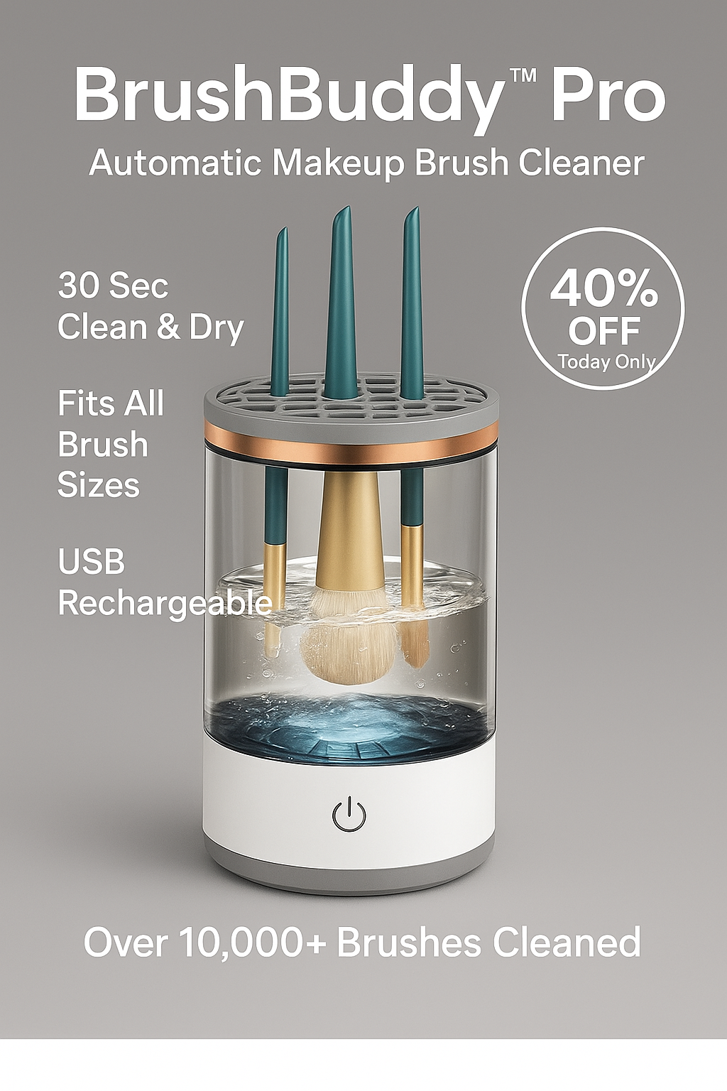 BrushBuddy™ Pro – Automatic Makeup Brush Cleaner