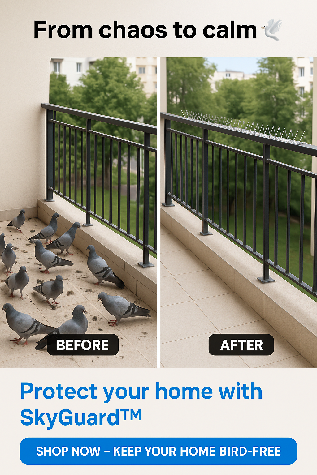 🕊️ SkyGuard™ Pigeon Control  — Set of 10