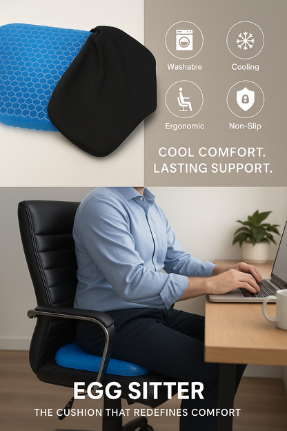 🪑 Egg Sitter™ Flex Gel Cushion – Sit on an Egg Without Breaking It!