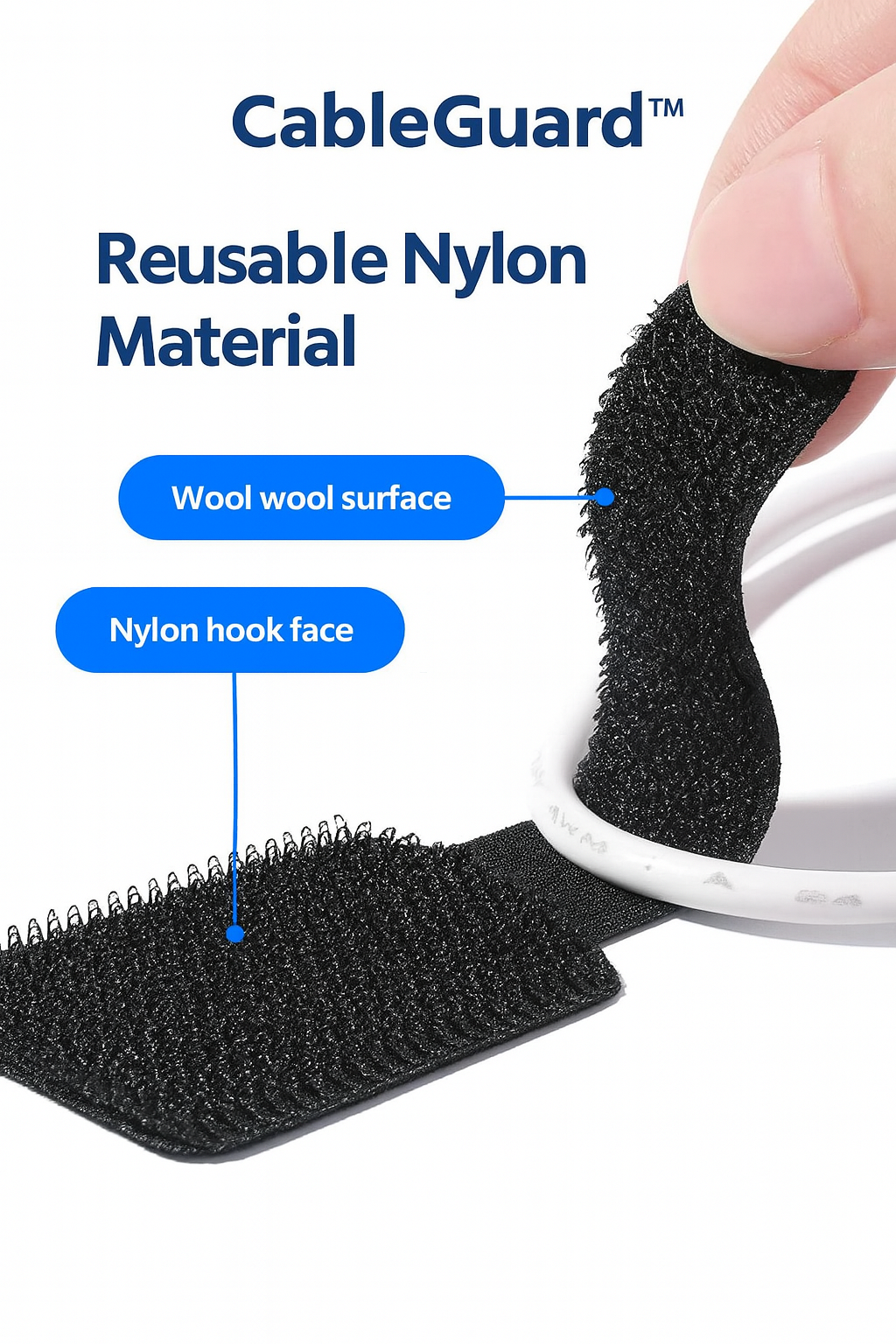 CableGuard™ — Self-Adhesive Cable Ties (Pack of 10)