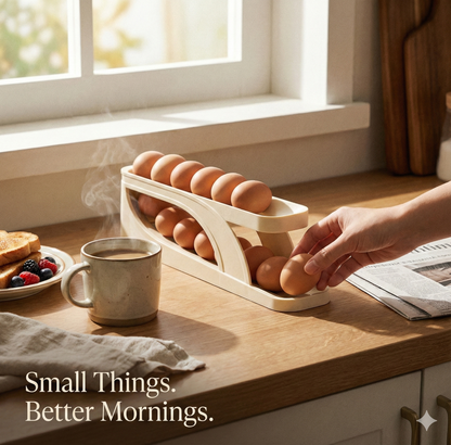 EggGlide™ – Automatic Rolling Egg Storage Rack