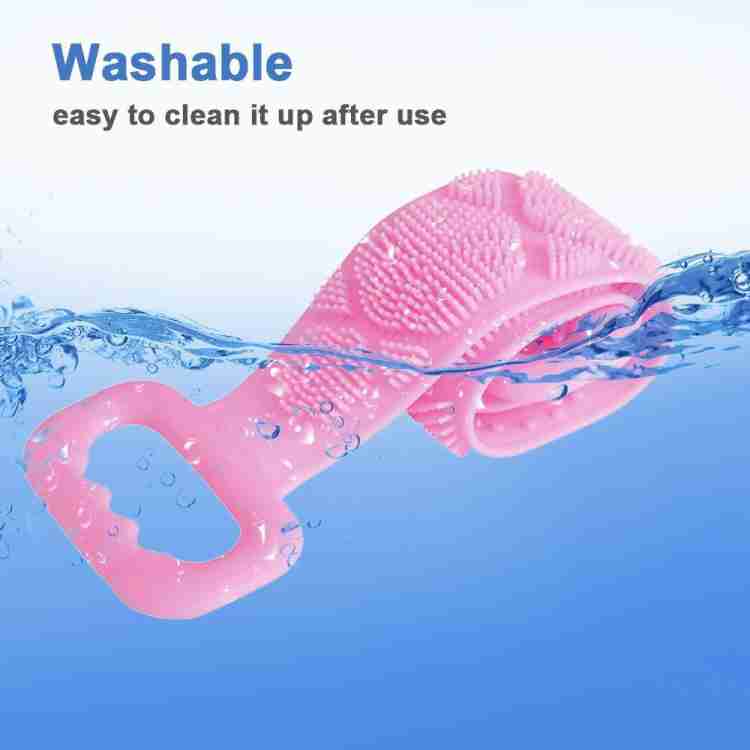7275 Silicone Body Back Scrubber Double Side Bathing Brush For Skin Deep Cleaning