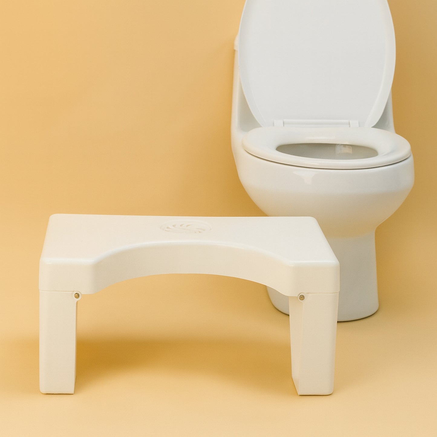 6005a Plastic Non-slip Folding Toilet Squat Stool - White Color