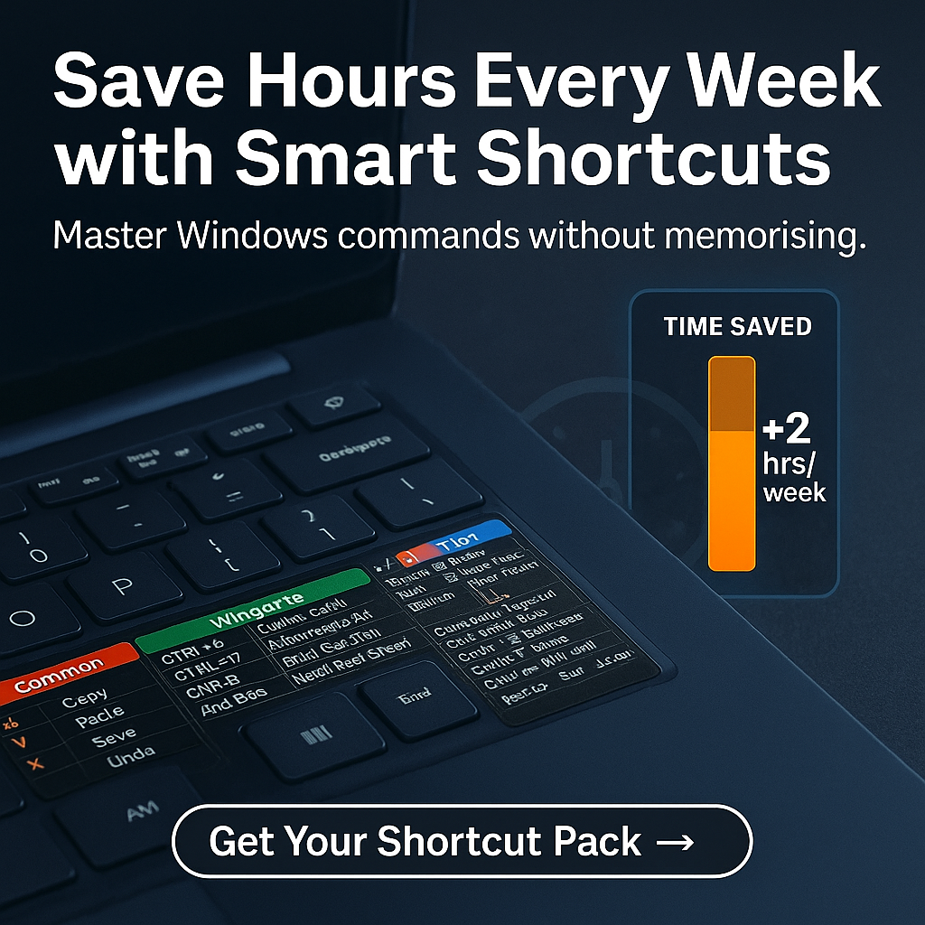 ⚡ ShortcutPro™ – Reusable Windows Shortcut Keyboard Stickers