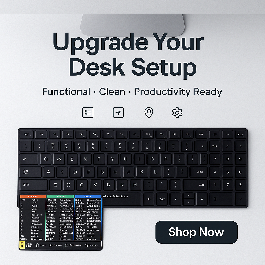 ⚡ ShortcutPro™ – Reusable Windows Shortcut Keyboard Stickers