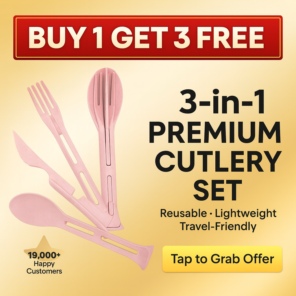 3-in-1 Premium Spoon–Fork–Knife Set (3 pcs) – BUY 1 GET 3 FREE! 🍽️🔥