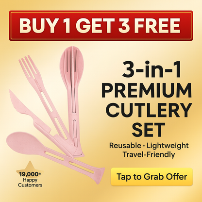 3-in-1 Premium Spoon–Fork–Knife Set (3 pcs) – BUY 1 GET 3 FREE! 🍽️🔥