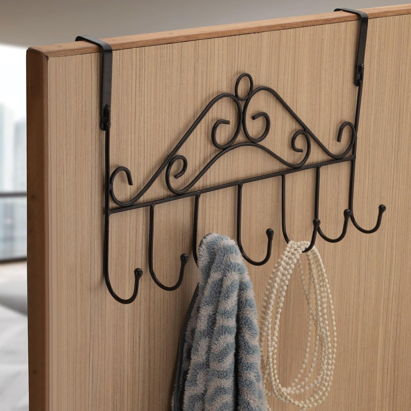 Over The Door Hanger Rack 7 Hooks Decorative Ognazier Hook Rack Stylish Door Hanger Door Hook Hangers With 7 Hooksmetal Hanging Rack For Home Office Use