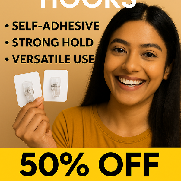 STICK N HOLD PREMIUM ROD HOOK | Rods Clips Hook Self Adhesive Pack of 6 , 8 & 12