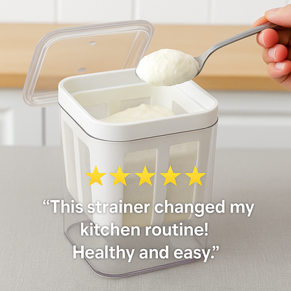 CurdMate™ – 2-in-1 Yogurt Strainer & Storage (1100ml)