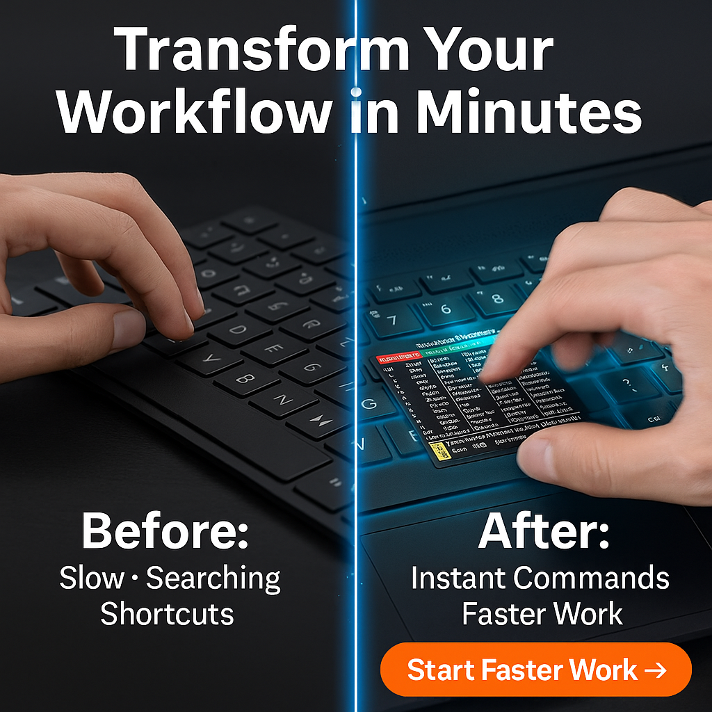 ⚡ ShortcutPro™ – Reusable Windows Shortcut Keyboard Stickers