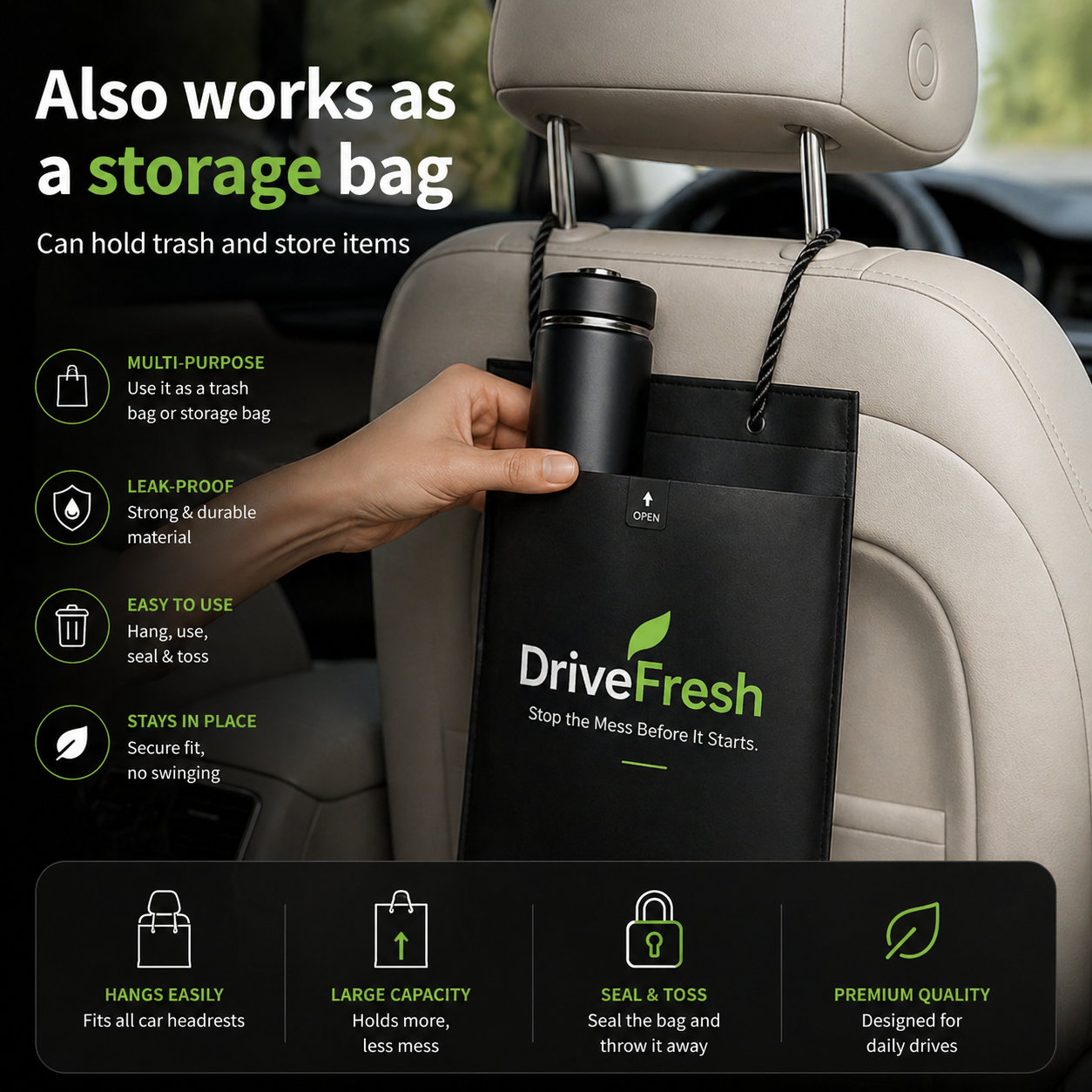 DriveFresh™ - Stop the Mess Before It Starts.