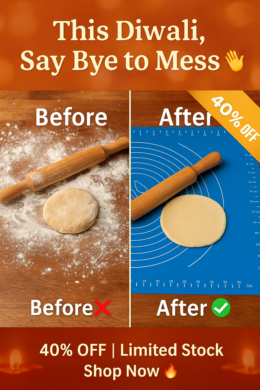 ✨ Premium Silicone Rolling & Baking Mat