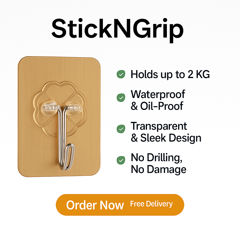 StickNGrip™ Hooks – Strong Hold, Zero Holes! ✨ ( PACK OF 15 , 25 & 50 )