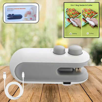 Mini Bag Sealer — 2-in-1 Seal & Cutter | Works on Any Plastic Bag