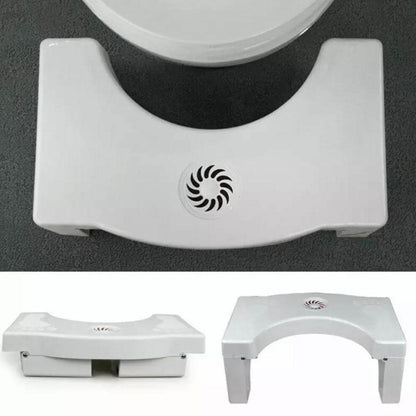 6005a Plastic Non-slip Folding Toilet Squat Stool - White Color